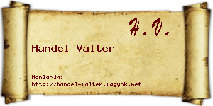 Handel Valter névjegykártya